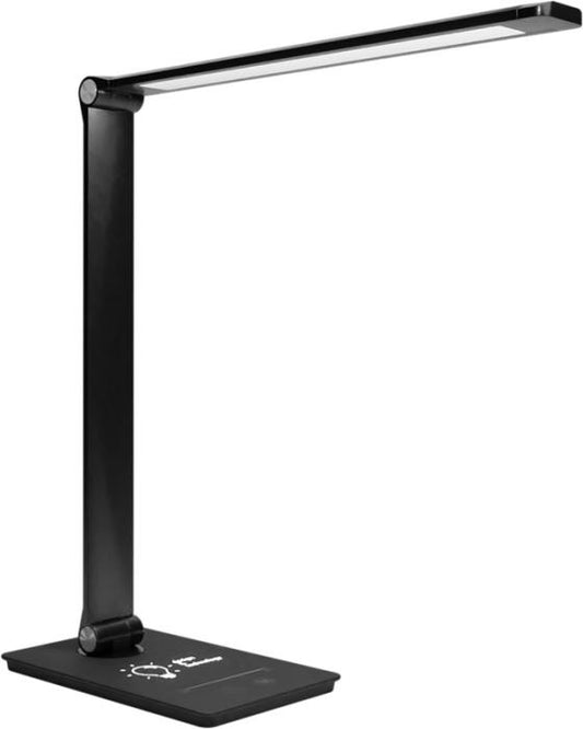 Aluminium folding table lamp with wireless charger - antibacterial treatment