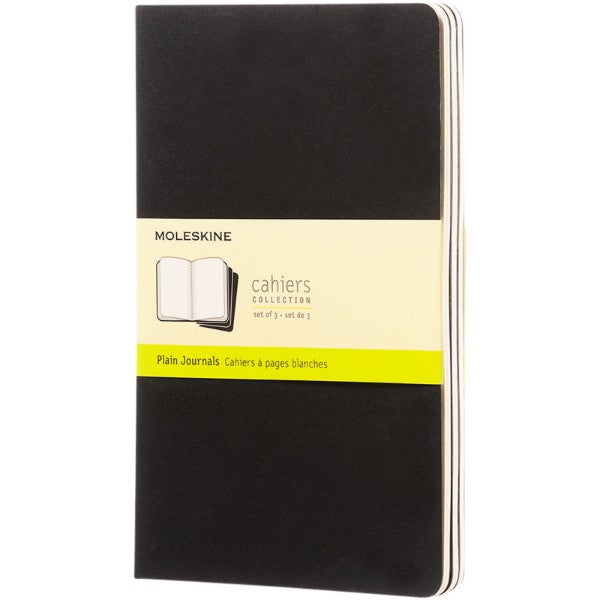 Moleskine Cahier Journal L -Set of 3 - Solid Black