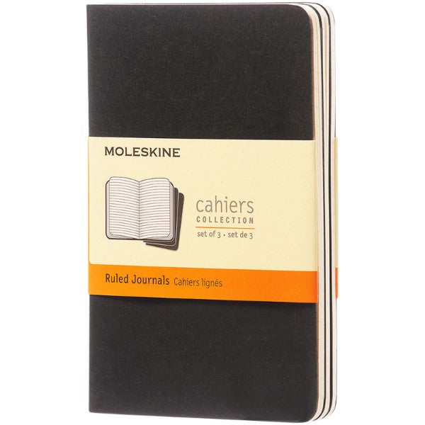 Moleskine Cahier Journal L -Set of 3 - Solid Black